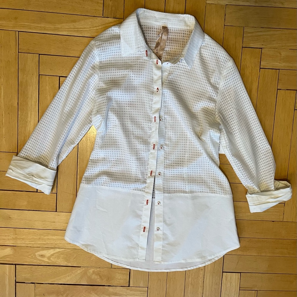 Bailey 44 White Button-Up Shirt with Red thread Sz XS